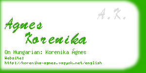 agnes korenika business card